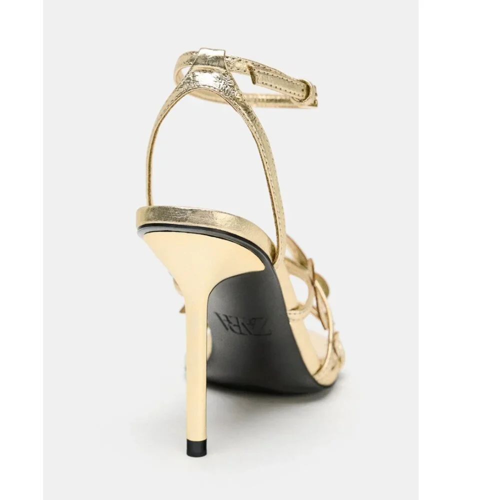 ✨ Zara‎ Metallic Effect Fancy Sandals – New in Shoe Bag - Size 9 (Euro 40)✨
